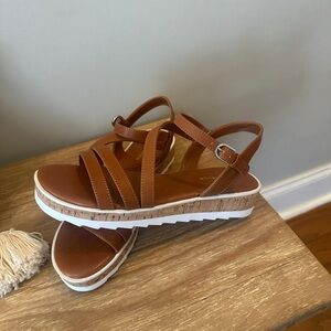 Marc Fisher Tan Strappy Sandals